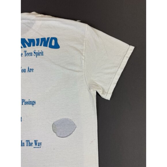 Vintage Y2K 2002 Nirvana Nevermind Band Tee Album Grunge Punk Tour Promo White - Picture 12 of 14
